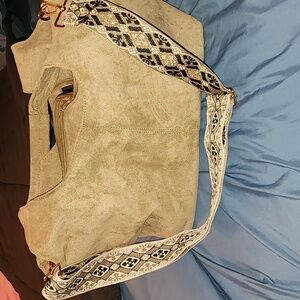 Suede handbag